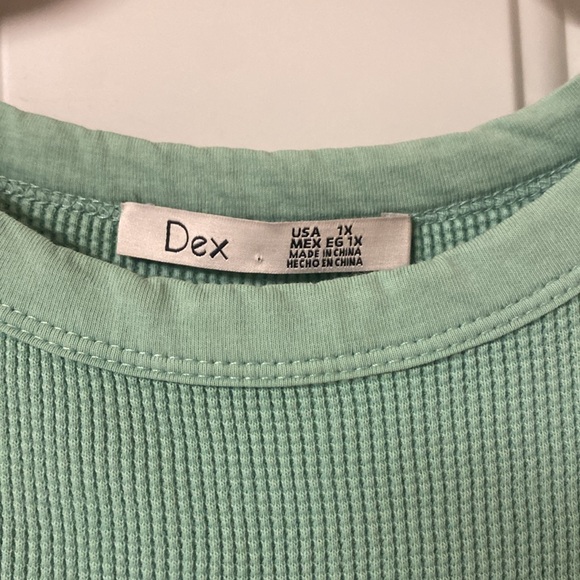 Dex 100% Cotton Mint Green Cotton Top - Picture 3 of 6